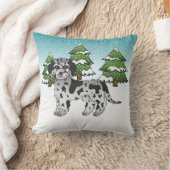 ブルーメルレミニゴールデンドルドードルドッグ – ウィンターフォレスト クッション (ブランケット)