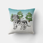 ブルーメルレミニゴールデンドルドードルドッグ – ウィンターフォレスト クッション (裏面)