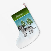 ブルーメルレミニゴールデンドードルウィンターフォレスト スモールクリスマスストッキング (裏面 (吊り時))