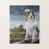 ブルーメルレラフCollie at Eilean Donan Castle - ジグソーパズル (縦)