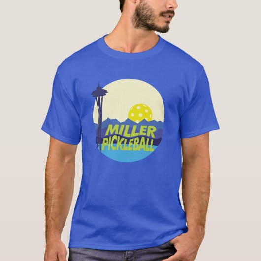 ブルーメンズミラーPickleball Tシャツ (正面)