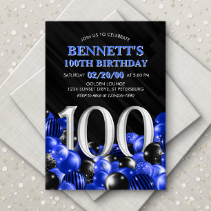 ブルーメンズ100誕生日 招待状