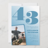 ブルーメンフォトグラディエント43歳の誕生日招待状 招待状 (正面)