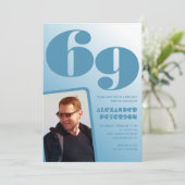 ブルーメンフォトグラディエント69th誕生日招待状 招待状 (スタンド正面)