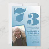 ブルーメンフォトグラディエント73歳の誕生日招待状 招待状 (正面)