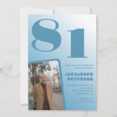 ブルーメンフォトグラディエント81歳の誕生日招待状 招待状 (正面)