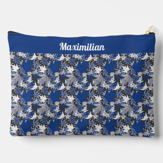 ブルーメープル葉 – 大型アクセサリーポーチ アクセサリーポーチ (裏面)