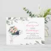 ブルーメールボックスツリーリーフバーチャルベビーシャワー 招待状 (スタンド正面)