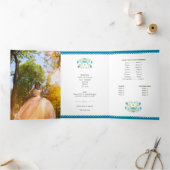 ブルーメ伝統的キシコフローラ写真キンセアニェラ 三つ折り招待状 (内部)