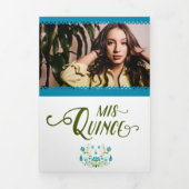 ブルーメ伝統的キシコフローラ写真キンセアニェラ 三つ折り招待状 (カバー)