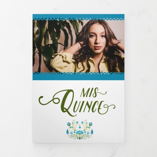 ブルーメ伝統的キシコフローラ写真キンセアニェラ 三つ折り招待状 (カバー)