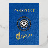 ブルーメ王室のキシコパスポ結婚ート 箔招待状 (正面)