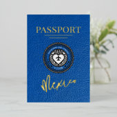 ブルーメ王室のキシコパスポ結婚ート 箔招待状 (立ち正面)