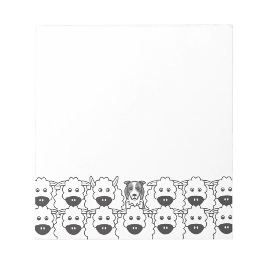 ブルーメ縁どルコリーインザヒツジ ノートパッド (正面)