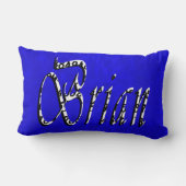 ブルーモザイクのブライアン、名前、ロゴ ランバークッション (裏面)