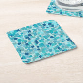 ブルーモザイクコースター スクエアペーパーコースター (アングル)