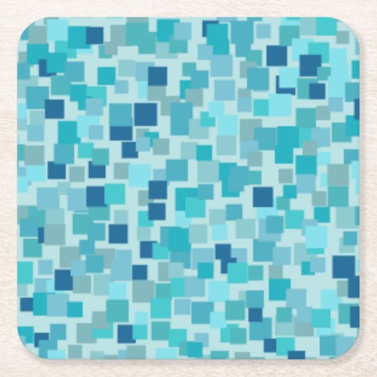 ブルーモザイクコースター スクエアペーパーコースター (正面)