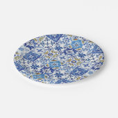 ブルーモザイクタイル誕生日ブライダルベビーシャワー ペーパープレート (アングル)