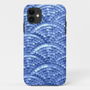 ブルーモザイクデザインiPhoneケース iPhone 11 ケース