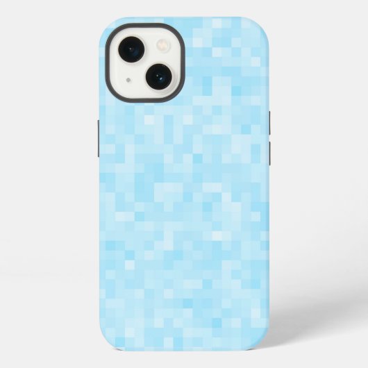 ブルーモザイクピクセルアート iPhoneケース (裏面)