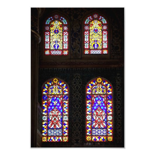 ブルーモスクのステンドグラス窓 フォトプリント            (正面)