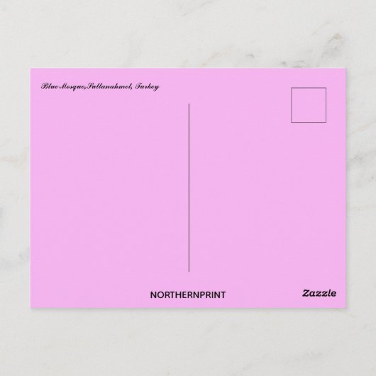 ブルーモスクスルタンアフメットトルコ葉書 ポストカード (裏面)