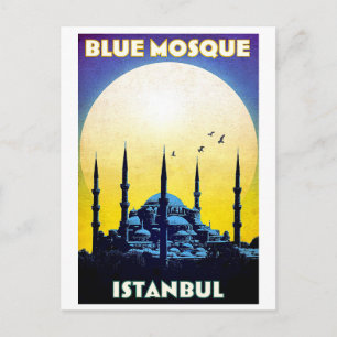 ブルーモスク, 教会, イスタンブール, トルコ, レトロ ポストカード