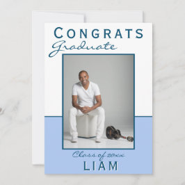 ブルーモダンおめでとう大学院卒業写真車