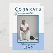 ブルーモダンおめでとう大学院卒業写真車 (正面/裏面)