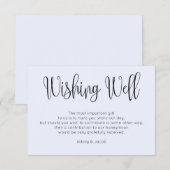 ブルーモダンが結婚元気に願っている。シンプルスクリプト エンクロージャーカード (正面/裏面)