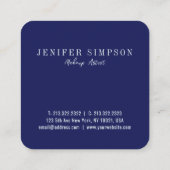 ブルーモダンとトルコイズ抽象芸術タイポグラフィ スクエア名刺 (裏面)