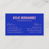 ブルーモダンとピンクのはっきりしたタイポグラフィメイクアップアーティスト 名刺 (裏面)