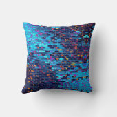 ブルーモダンとピンクのレンガデザイン装飾用クッション クッション (裏面)