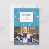 ブルーモダンなバリーのホリデー写真カード 招待状 (正面)