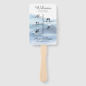 ブルーモダンのタイムラ結婚イン写真プログラム ハンドファン (正面)