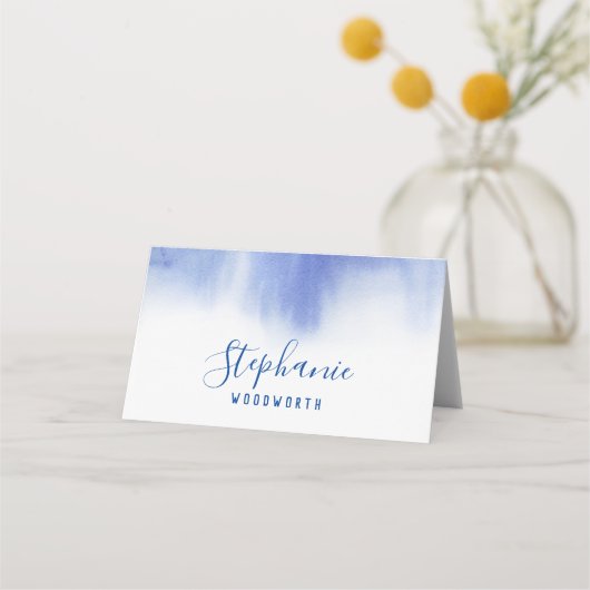 ブルーモダンの結婚座席表、ビーチ護衛カード プレイスカード (裏面)