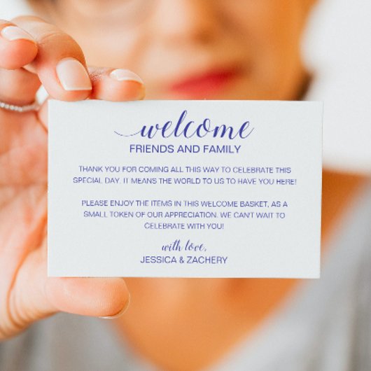 ブルーモダンの結婚歓迎抱き枕バスケット プレイスカード