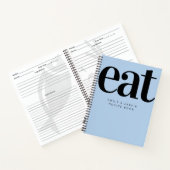 ブルーモダンはっきりしたカップル婚約ギフトレシピ ノートブック (内部)