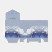 ブルーモダンアクアマーブル結婚ズ フェイバーボックス (折り畳みなし)