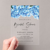 ブルーモダンアジサイフローラブライダルシャワー アクリル招待状 (インサイチュ (ポータブル))