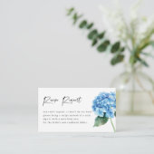 ブルーモダンアジサイフローラブライダルシャワー エンクロージャーカード (スタンド正面)