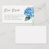 ブルーモダンアジサイフローラブライダルシャワー エンクロージャーカード (正面/裏面)