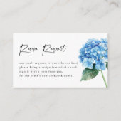 ブルーモダンアジサイフローラブライダルシャワー エンクロージャーカード (正面)