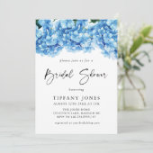 ブルーモダンアジサイフローラブライダルシャワー 招待状 (スタンド正面)