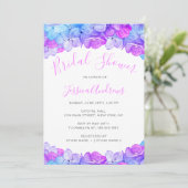 ブルーモダンアジサイフローラブライダルシャワー 招待状 (スタンド正面)