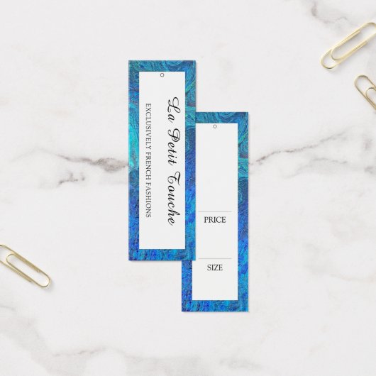 ブルーモダンアパレルぶら下がったブティック価格ラベル (オフィス)