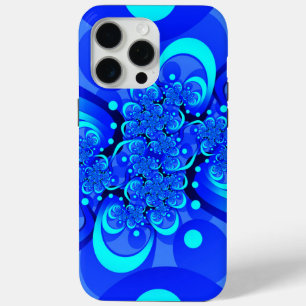 ブルーモダンアブストラクトフラクタルアート iPhone 15 PRO MAXケース