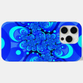 ブルーモダンアブストラクトフラクタルアート Case-Mate iPhoneケース (裏面 (横))