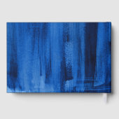 ブルーモダンアートのカスタムウェディング ゲストブック (裏面)