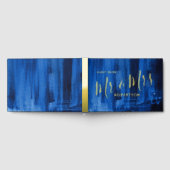 ブルーモダンアートのカスタムウェディング ゲストブック (全面)